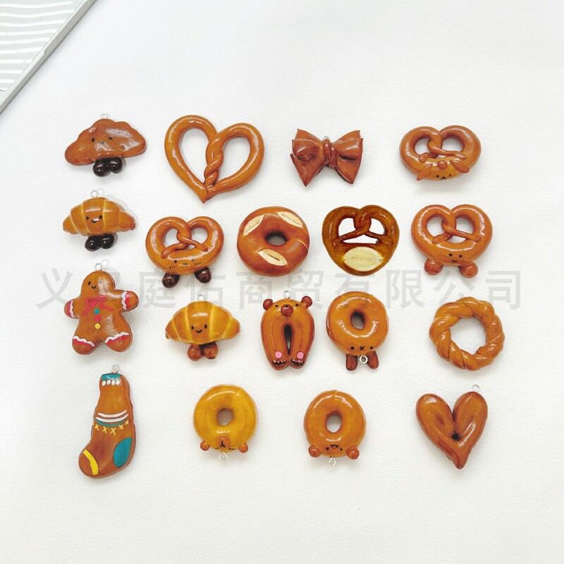 Hand-made Mini Alkaline Water Bread Pendant Refrigerator Sticker Hairpin Accessories Brooch Mobile Phone Bracket Clip Accessories