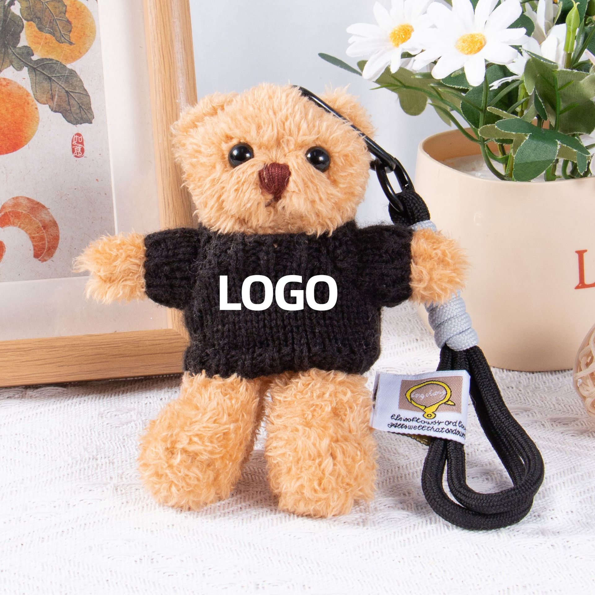 Teddy Bear Keychain Colgante Bolsa accesorios de ropa impresa LOGO vestido Teddy Teddy Doll juguetes de peluche