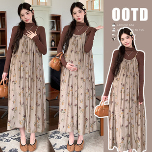 Maternity 2024 new autumn summer two-piece dress early autumn skirt autumn and winter fashionable suit