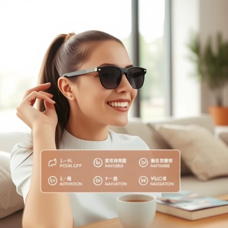 多機能スマートグラス Bluetooth 音楽再生ボタン音声デュアルモード E10-1 ハーフフレーム交換レンズ|undefined