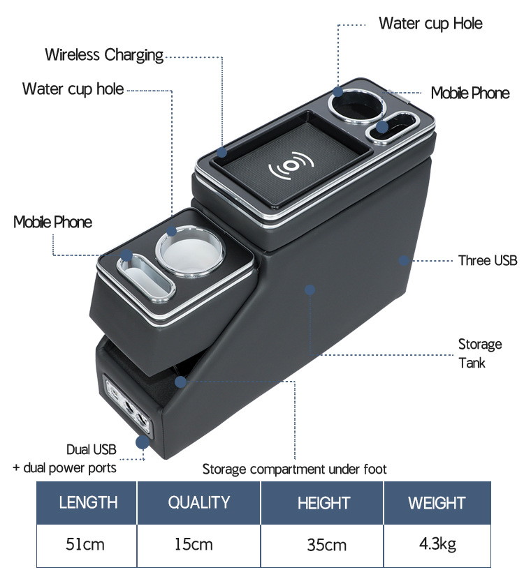 Suitable for Freed Honda Spade Stepwgn Porte Armrest Box Sienta Storage Estima Armrest Box