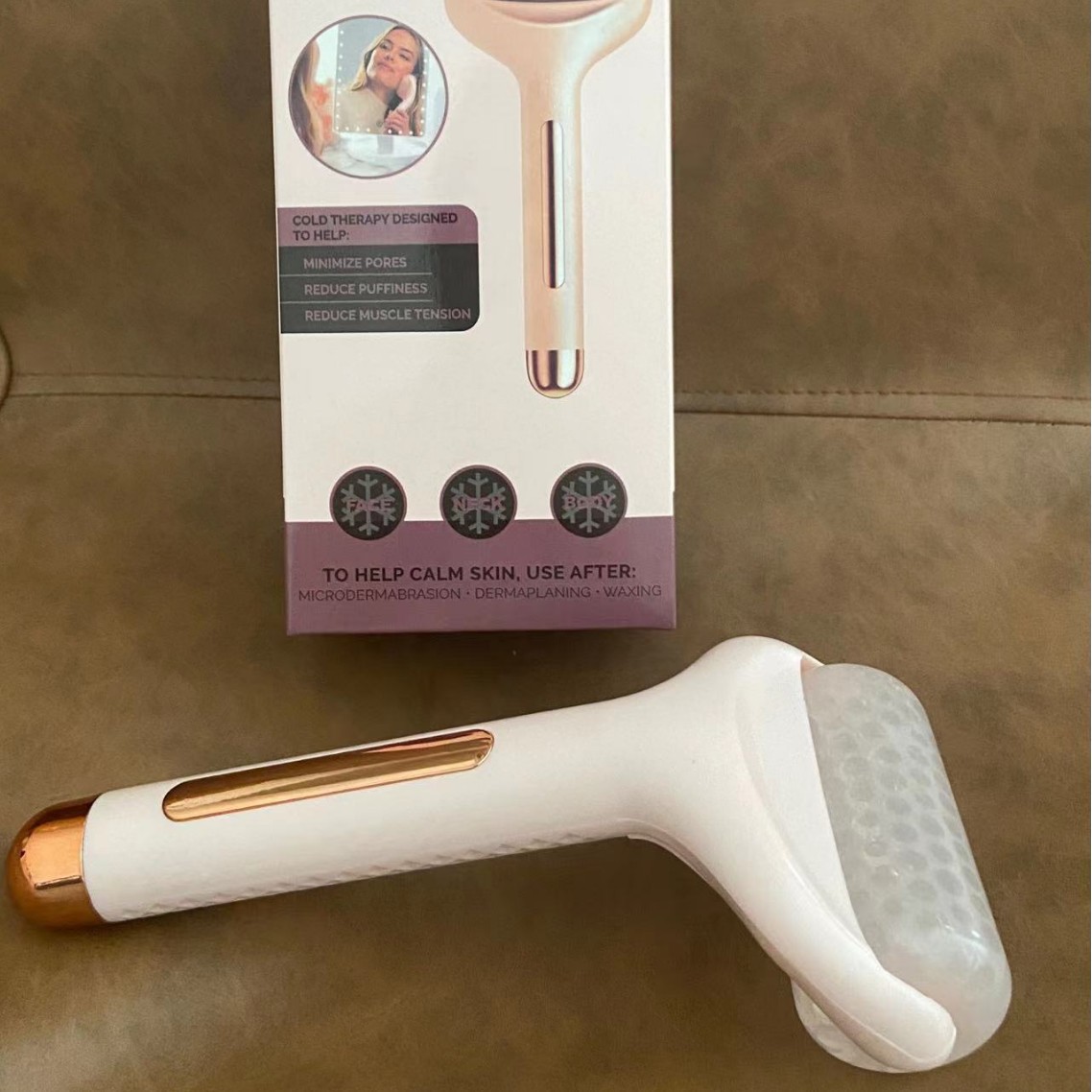 Nuevo rodillo de hielo cara transfronteriza rodillo de cabeza de hielo INSTRUMENTO DE compresa fría masaje reafirmante piel belleza rodillo de hielo cuidado de la piel