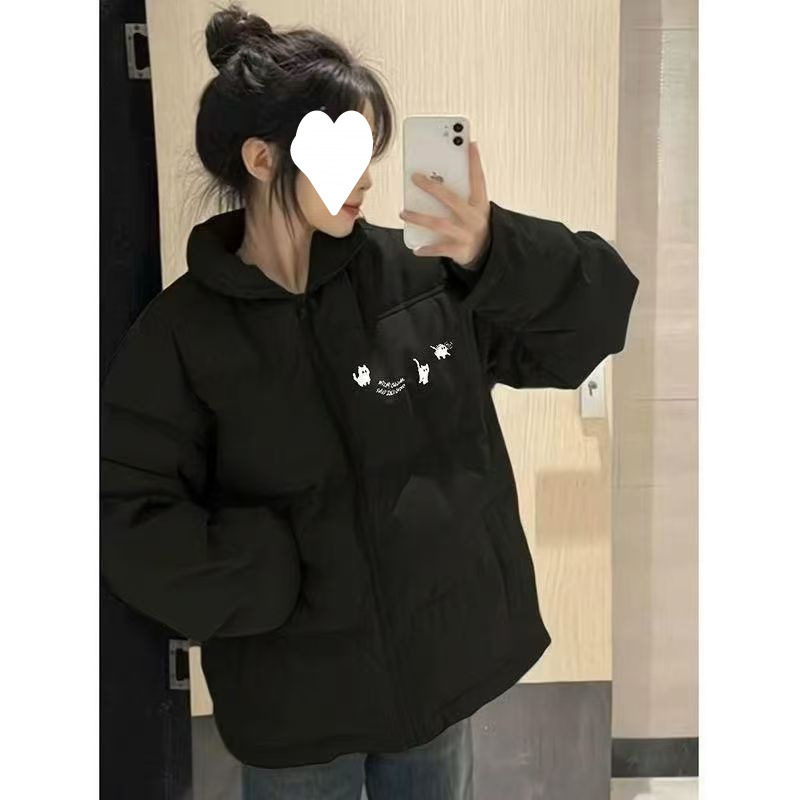 韩系可爱加厚立领棉服外套女冬季新款潮牌小众保暖面包服棉衣