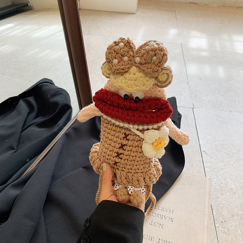 Hochillo a mano boca de salchicha muñeca fea bolso de hombro caricatura lindo mochila para niños y niñas nuevo bolso para niños