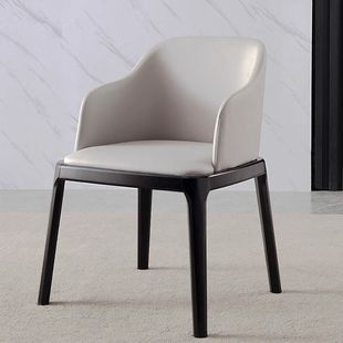 Nordic Italian light luxury dining table and chairs solid wood dining chair soft backrest chair stool armrest octagonal chair with armrest