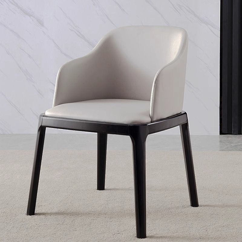 北欧意式轻奢餐桌椅子实木餐椅软包靠背椅凳子扶手八角椅带铜脚