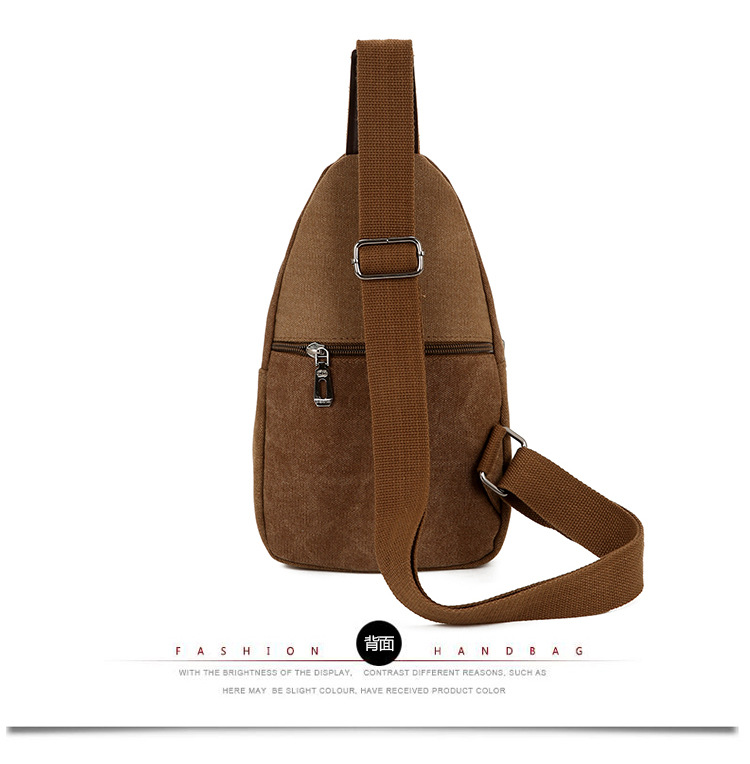 New men's chest bag, casual sports single-shoulder canvas bag, construction site work wear-resistant crossbody bag, cross-border wholesale bag undefined