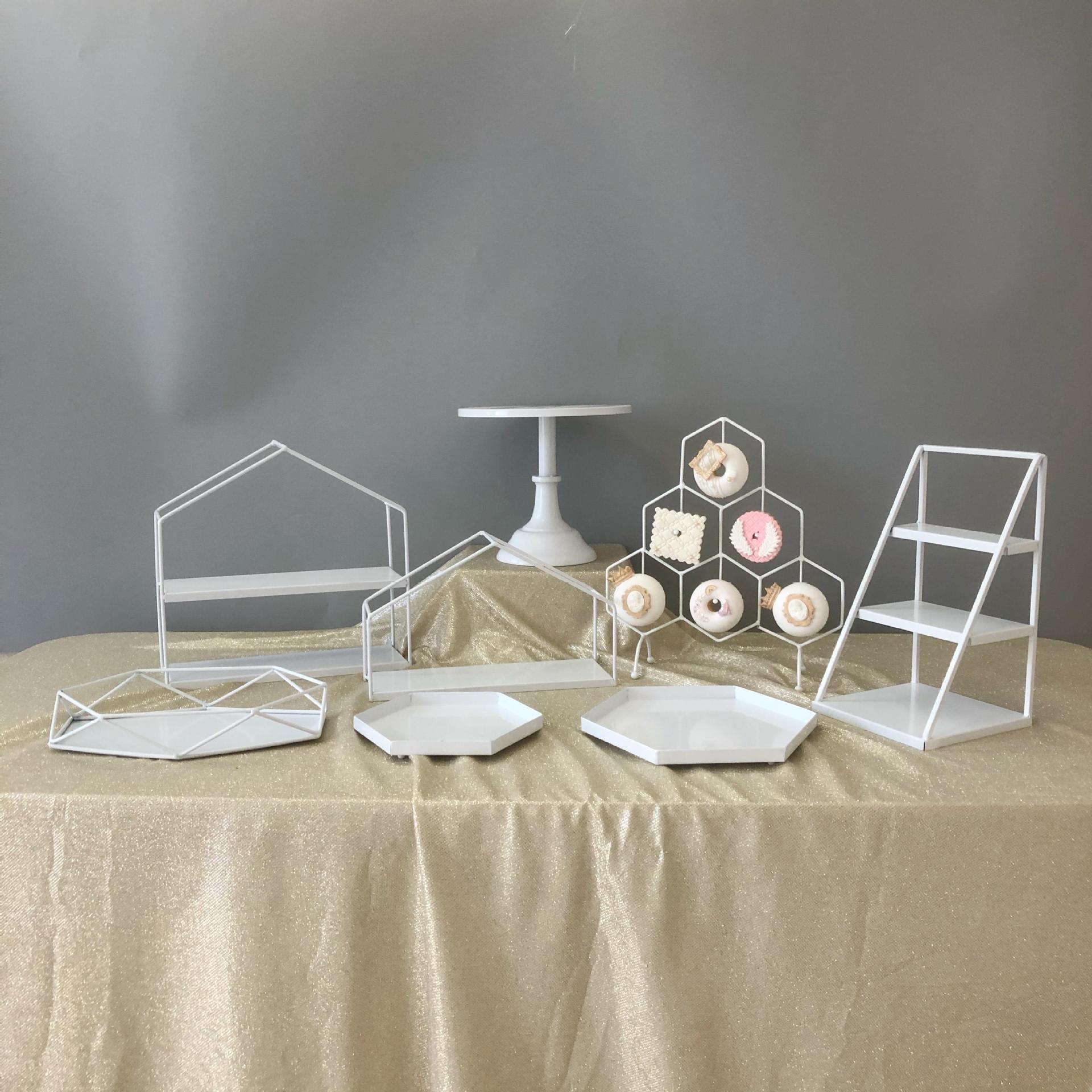 Estilo europeo blanco postre decoración de la Mesa soporte de exhibición pastel de cumpleaños estante comida fría té descanso Mesa merienda té de la tarde stand image 20