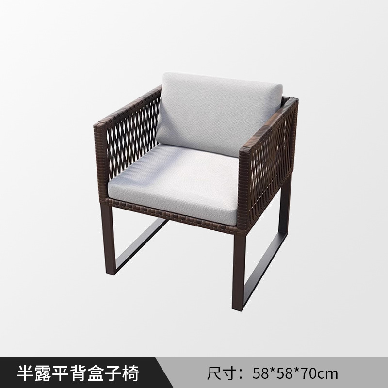 Mesas y sillas al aire libre Jardín al aire libre Combinación de sillas de ratán Protector solar impermeable Plataforma al aire libre Juego de mesa de comedor informal