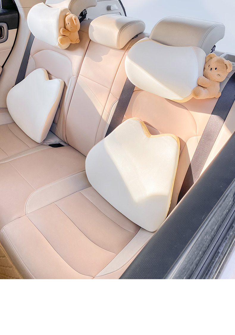 Car headrest neck pillow Four Seasons Universal driving pillow car pillow a pair of car waist support memory foam cute