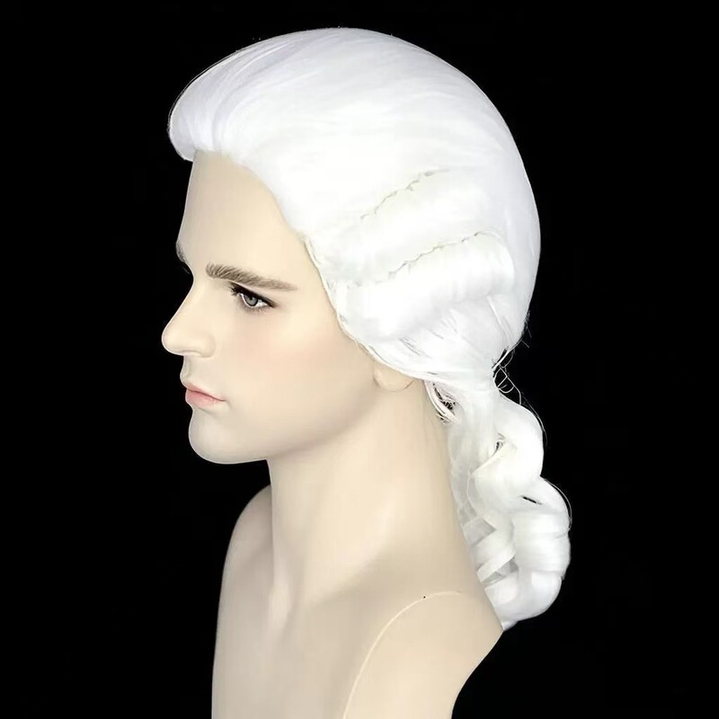 Cosplay Masquerade Male Baroque Colonial Male Wig Lawyer Judge Chemical Fiber Fake Headgear Cosplay Masquerade Male Baroque Colonial Male Wig Lawyer Judge Chemical Fiber Fake Headgear