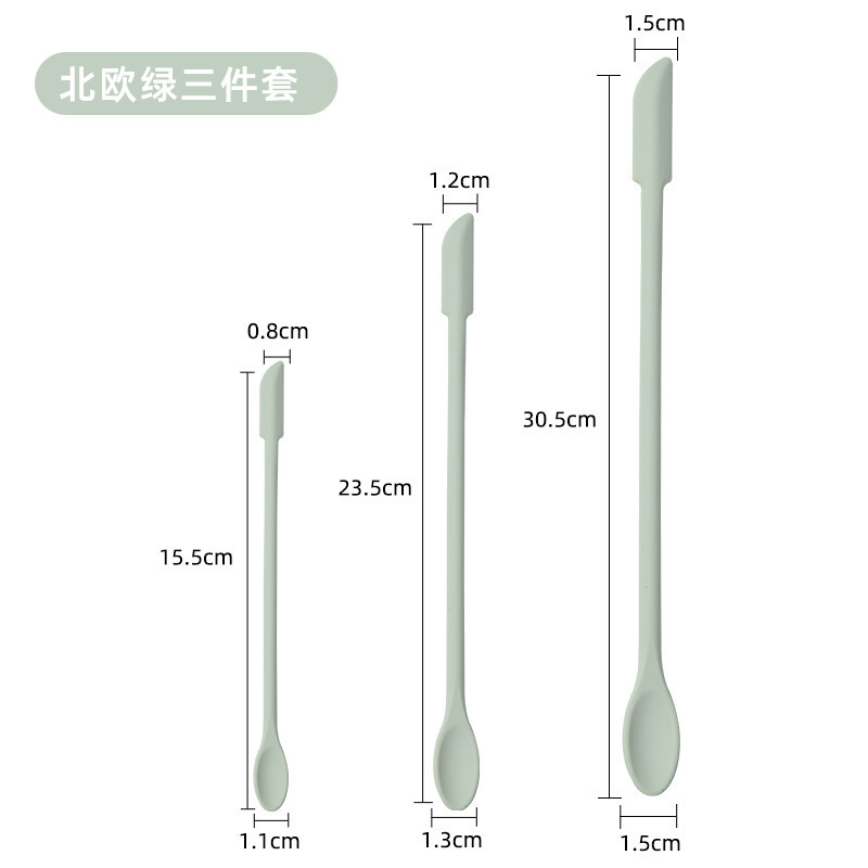 爆款食品级硅胶迷你硅胶刮刀果酱刮勺粉底液化妆品瓶刮刀三件套装|undefined