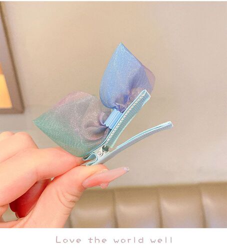 Gradient color three-dimensional hair clip for children's new polka dot Korean version that does not hurt hair top clip for girls, cute, sweet and versatile hair clip
