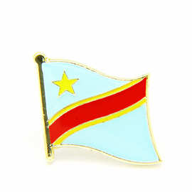刚果金 金属国旗徽章 国旗饰品 Congo FLAG LAPEL PIN BADGE 65