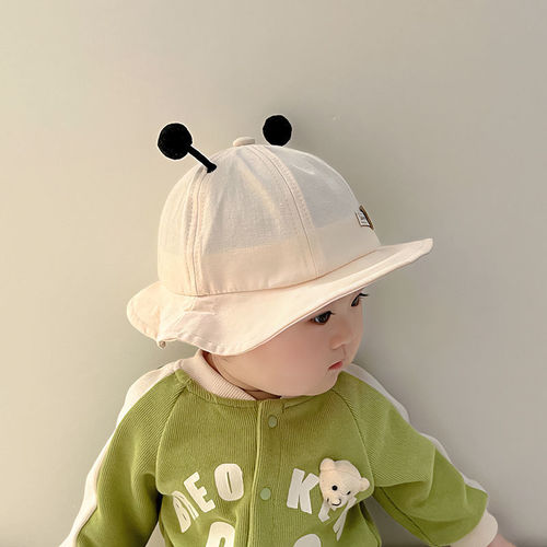 Korean Version Spring and Autumn New Pure Cotton Baby Fisherman Hat Cute Super Adorable Infant Sunshade Outing Bucket Hat