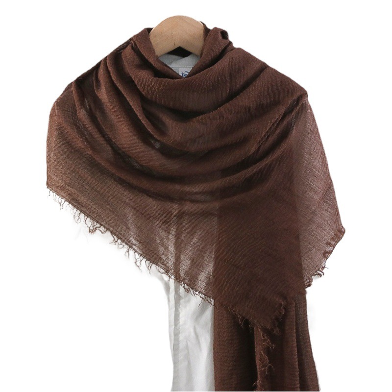 Monochrome cotton and linen scarf pressure Zou Mao must scarf Scarf scarves foreign trade factory direct wholesale