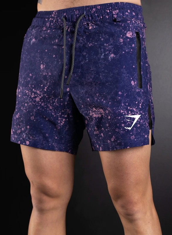 GYMSHARK ショートパンツ メンズ 夏 2in1 二重構造 ショートパンツ 筋トレ フィットネス カジュアル ゆったり プリント|undefined