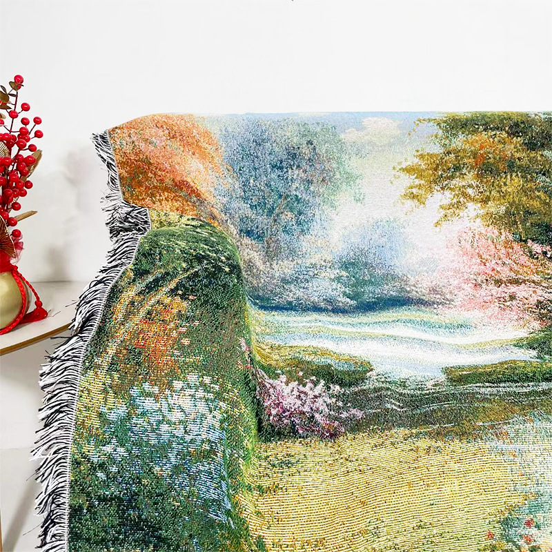 Sofa Blanket All-Season Cover Blanket Instagram Style Outdoor Camping Blanket Cotton Percale Bohemian Pattern Woven Blanket