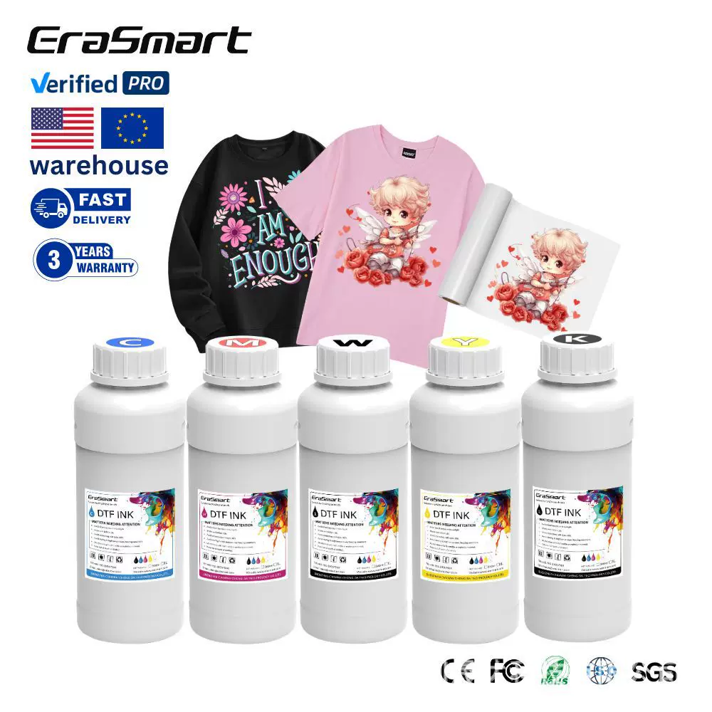 EraSmart数码柯式白墨烫画墨水T恤帽子热转印水性DTF烫画膜墨水