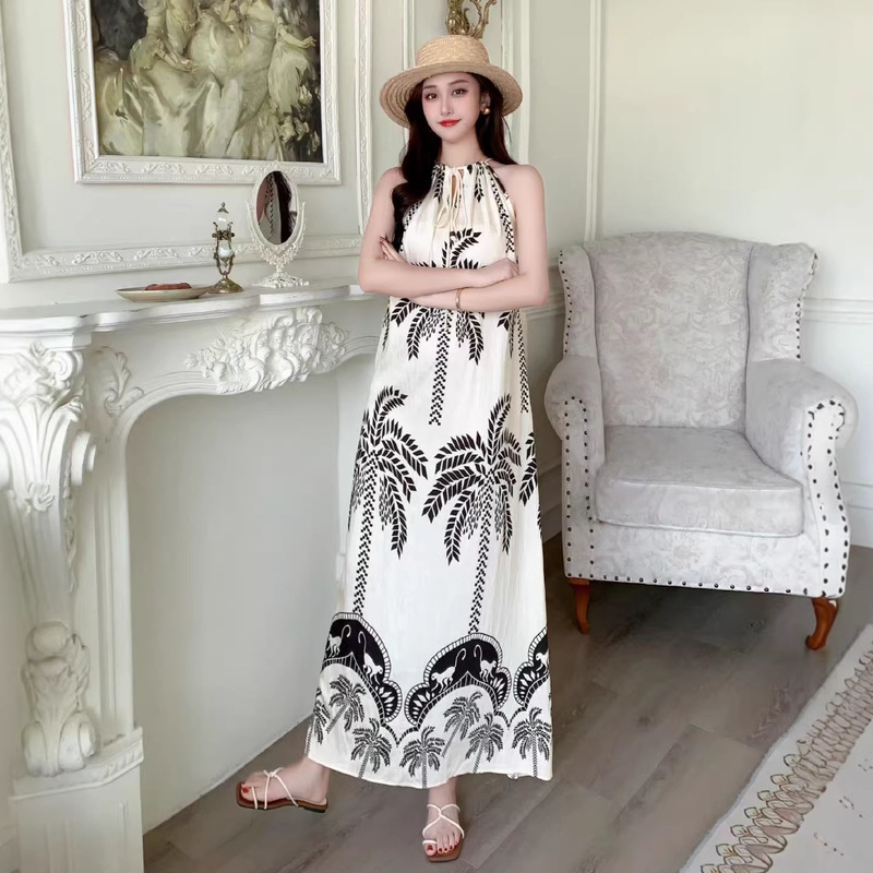 Bohemian Bamboo Cotton Slip Dress, Loose Long Dress, Beach Vacation Dress, Travel Outfit, Summer Wear