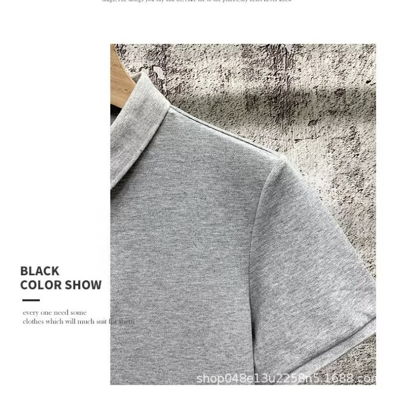 Summer Plus Size Men's Pure Color Lapel Polo Shirt Versatile Slim Collar Trendy T-Shirt Fashion Top for Men