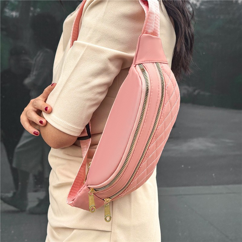 Comercio exterior nuevo bolso de pecho de moda de diamante deportivo al aire libre versátil bolso de cintura de teléfono móvil de gran capacidad bolso de hombro casual