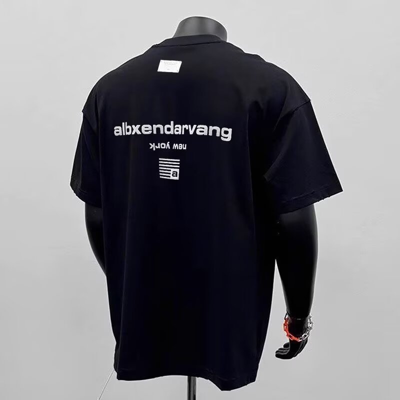 新しいトレンディなブランド夏厚手半袖Tシャツメンズイン韓国語版シンプルレタープリントスリムフィット若者ハンサム半袖|undefined