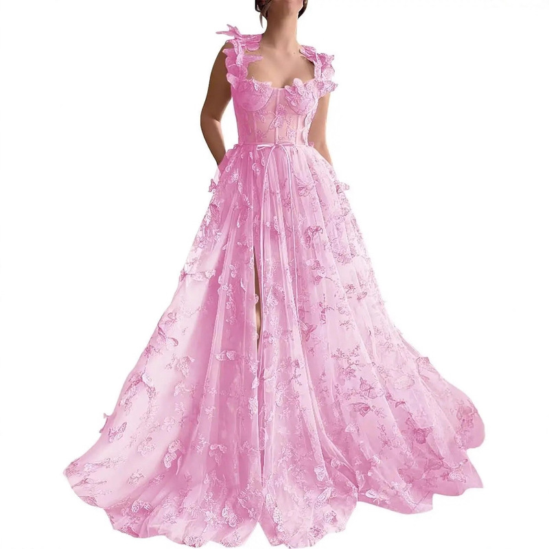 Aliexpress Cross-Border Floral Dress, Forest-Style Light Luxury Strapless Birthday Party Fairy Dress, Foreign Trade Ball Gown, Ethereal Dress