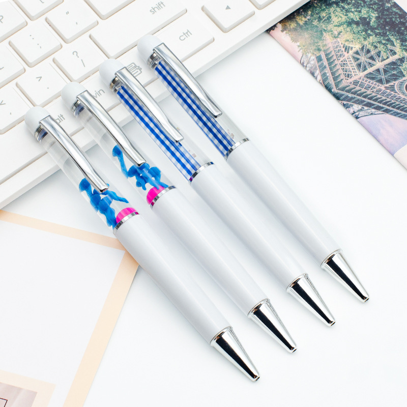 Creative 2Dpvc Slide Full-Color Printing into Oil Pen Cross-Border High-End Gift 3D Floating Object Twisting Advertising Pen