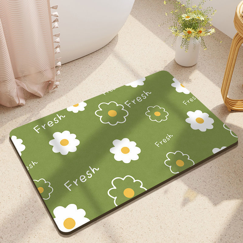 Baño de absorción de agua, suelo de absorción de algas, almohadilla de absorción de agua, cocina de baño, almohadilla verde, almohadilla antideslizante, almohadilla de puerta