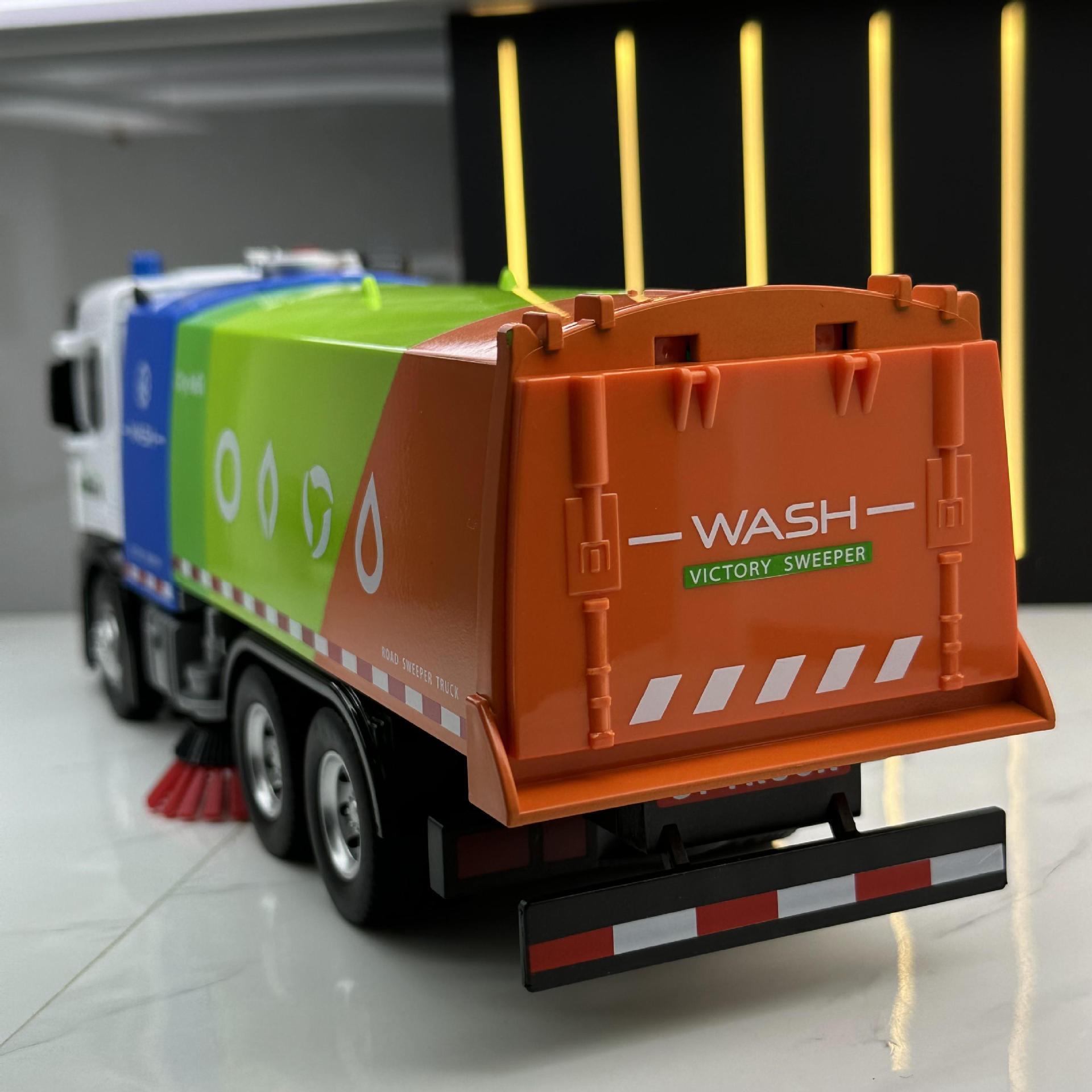 Jiadu aleación coche modelo 1:24 rociadores barrido saneamiento ingeniería vehículo inercia sonido y luz modelo de coche de juguete para niños