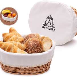 水果盘创意现代客厅水果篮家用藤编面包篮子糖果点心篮塑料收纳