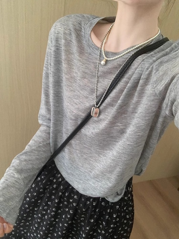 フェイシャルマスク Tシャツ レディース 夏 ラウンドネック 万能 ゆったり 長袖 カバーアップ 薄手 空調シャツ 日焼け止め トップス|undefined