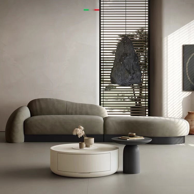 Italian Minimalist Curved Fabric Sofa Master Design Italian Fashion Creative Modern Simple Angle Pebble Sofa