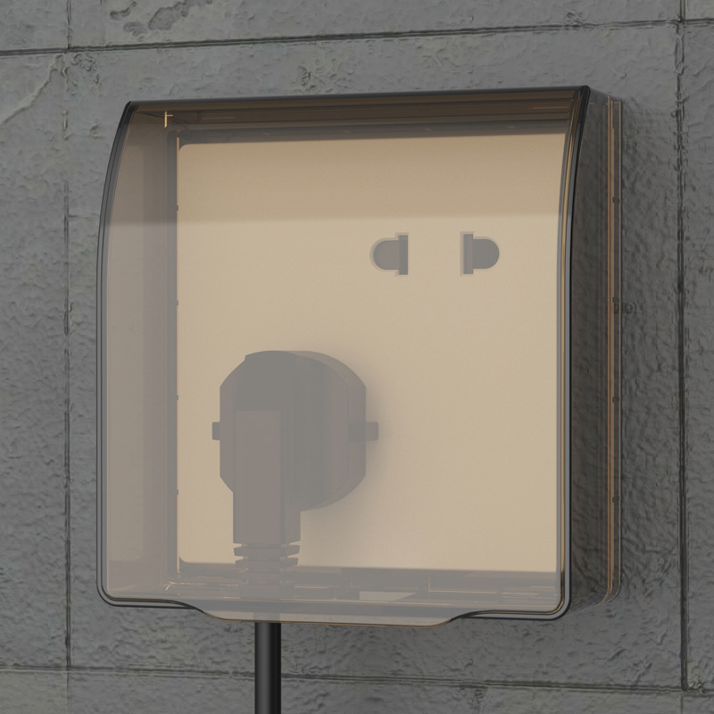 Dislocated five-hole socket waterproof cover Type 86 refueling toilet switch one-open five-hole power supply protection cover splash-proof box