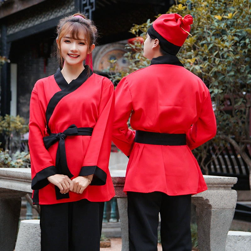 Лу Синь Ароматный древний костюм Костюм для выступлений Ханьфу Хранитель магазина Одежда для официанта Персонал отеля Рабочая одежда Осень и зима Новинка