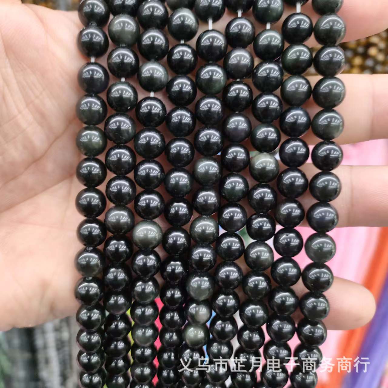 Best-selling natural silver obsidian beads DIY bracelet and bangle spacer beads silver obsidian round beads jewelry semi-finished wholesale