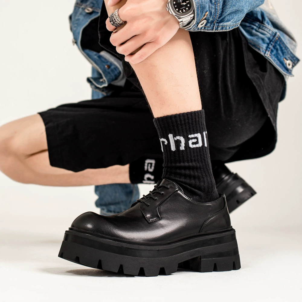 Кожаная обувь мужская деловая одежда большая голова высокого уровня чувство английского стиля толстого дна жениха дерби обувь 8133-w