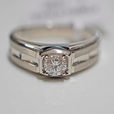 PT950铂金培育钻石戒指男士简约婚求婚|ru