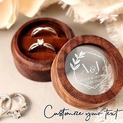 木製ジュエリーボックスリングディスプレイボックス結婚式交換婚約指輪ボックスペアリングボックスプロポーズダイヤモンドリングボックスジュエリーボックス