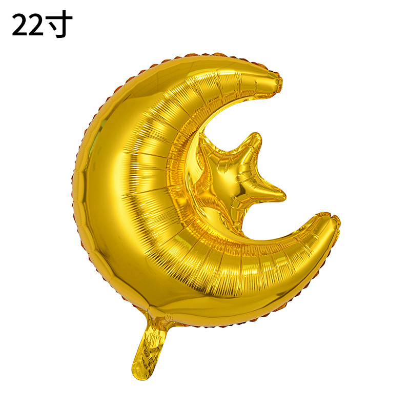 22 pulgadas estrellas y la luna en un globo de aluminio, decoración de decoración extranjera, un globo de estrellas y la luna