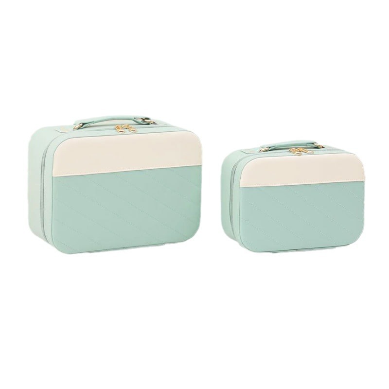 Fábrica personalizada de alta apariencia ins caja cosmética bolsa de almacenamiento de cosméticos de gran capacidad PU caja portátil de cuero impermeable