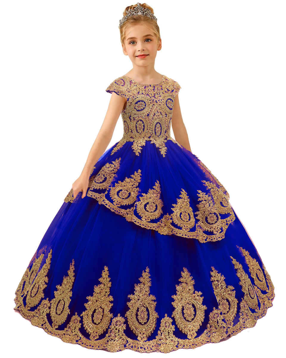 Europa transfronteriza comercio exterior vestido infantil floral vestido de novia niña encaje caliente correa de perforación espectáculo de desfile calzoncillos