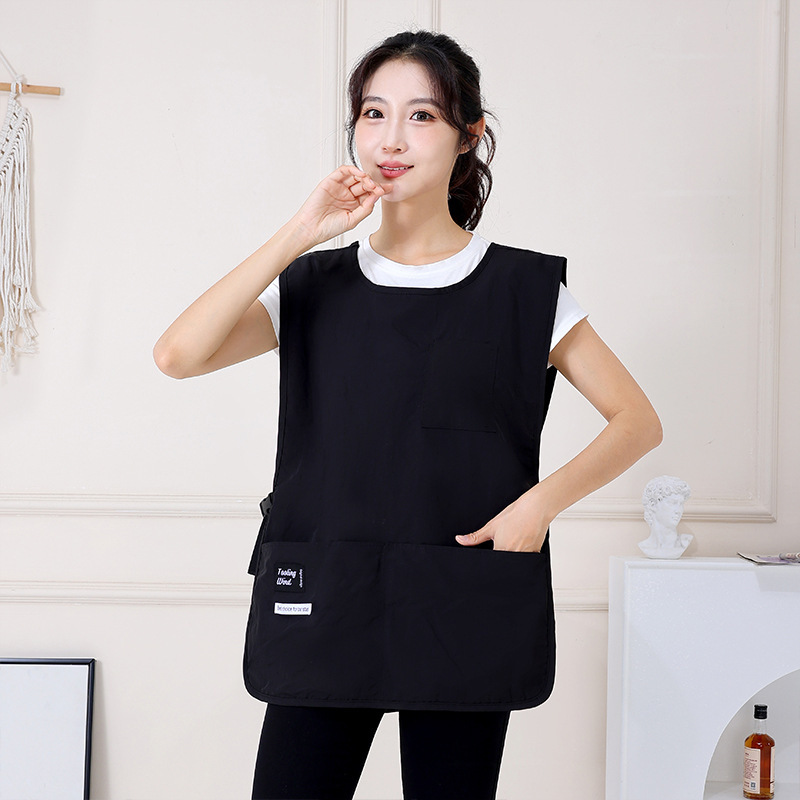 エプロン一枚一枚防水汚れ防止女性高颜値作業服韓国版キッチン馬甲logoスポット卸売り|undefined