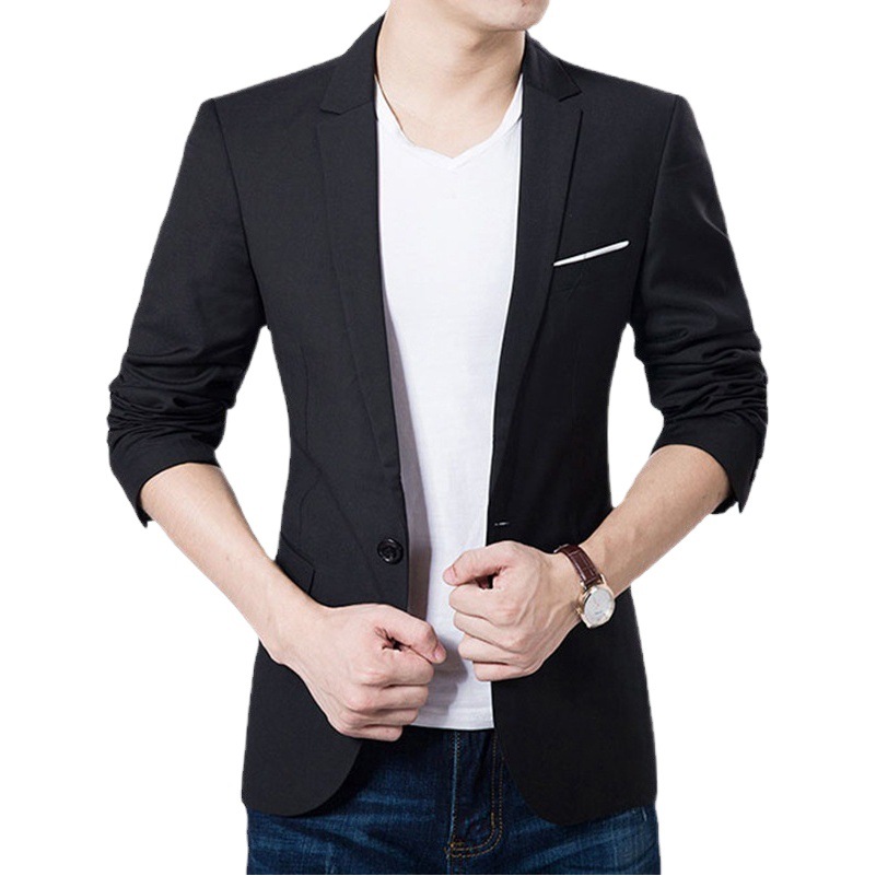Primavera y verano hombres delgados ropa occidental casual coreano slim fit pequeño traje de los hombres guapos jóvenes de una sola pieza más tamaño abrigo