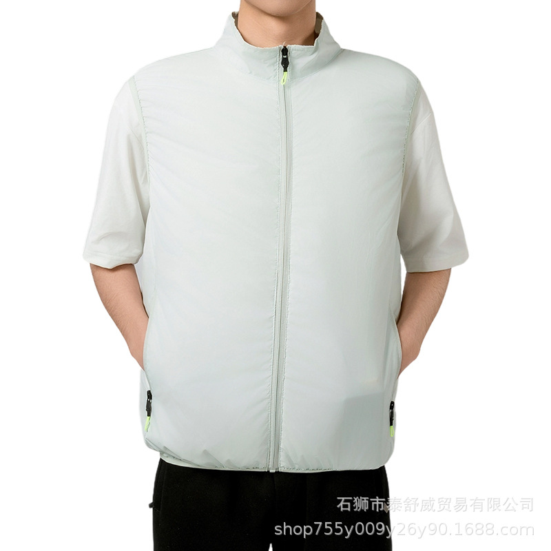 Nueva ropa casual de aire acondicionado de enfriamiento inteligente, chaleco de ventilador de prevención de insolación de verano, chaleco suelto al aire libre para hombres, ropa de sitio
