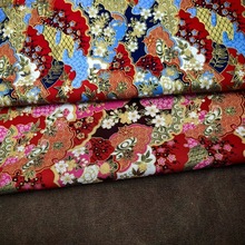 布艺定位印花服装布料全棉烫金手工布料活性印花亚马逊供应