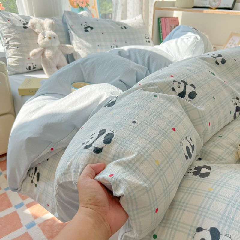 A类母婴级超软水洗棉四件套卡通被套宿舍床单三件套床品被套床笠4