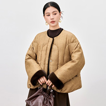 95白鹅绒羽绒服女冬季新款轻奢时髦轻薄休闲圆领鹅绒服外套2115