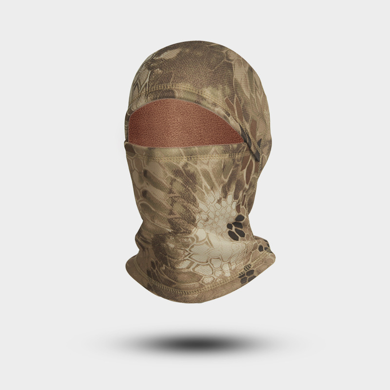 Otoño y invierno de veludo calentamiento grueso gorra deportiva al aire libre sombrero de esquí de bicicleta a prueba de viento sombrero frío camuflaje máscara gruesa